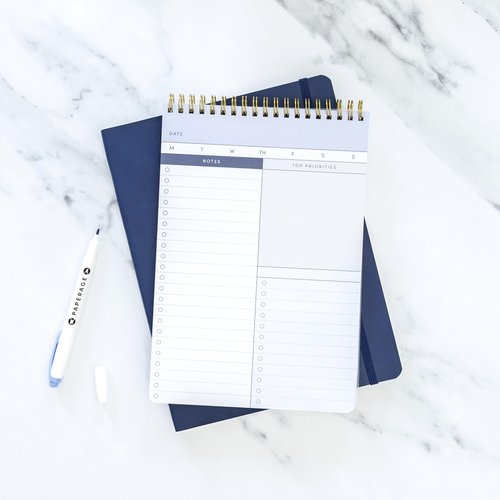 PAPERAGE To Do List Notepad, Daily To Do List Notebook, 60 Double-sided Tear-off Sheets, 1 Pack, 6.5" x 9.5", Undated Daily Planner Checklist for Office, School or Home (Pastel Rainbow Stripe)