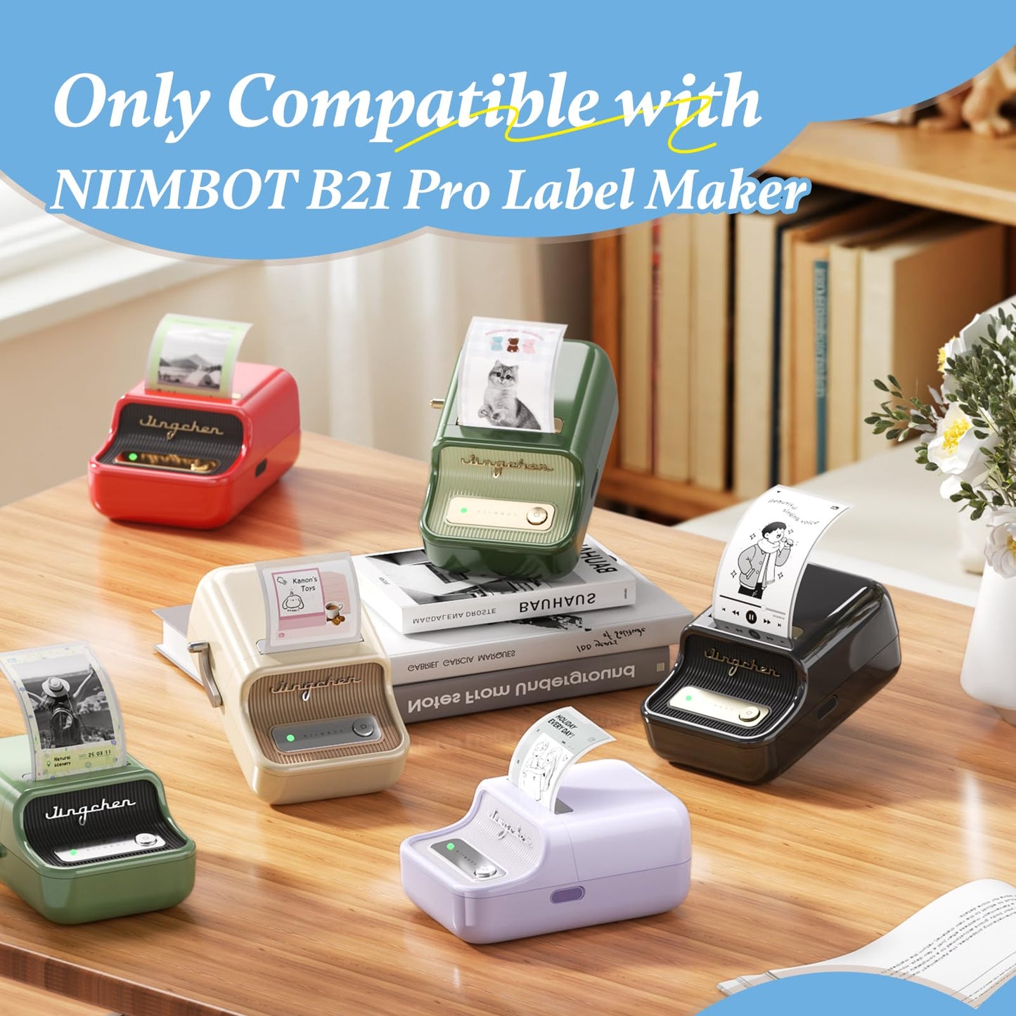 NIIMBOT Photo Labels– Print HD Thermal Labels(2''x2.76'', 50x70mm) for Memories, Notes, Lists & DIY Projects – Compatible with Pro Series Label Makers