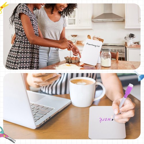 Affrolling 24 Sets Small Whiteboard Dry Erase Boards 5" x7'' Mini Double Sided Dry Erase Lap Boards with Markers Erasers Pen Holders Personal Whiteboards for Students Classroom Teacher