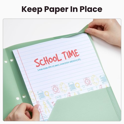 Sooez 2-Pocket Folders, Plastic Folders with Pockets 3 Hole Punched, 1 Pack Pockets Folder for 3 Ring Binder with Labels, Heavy Duty Binder Folder for Document, Letter Size File Folder,Pink