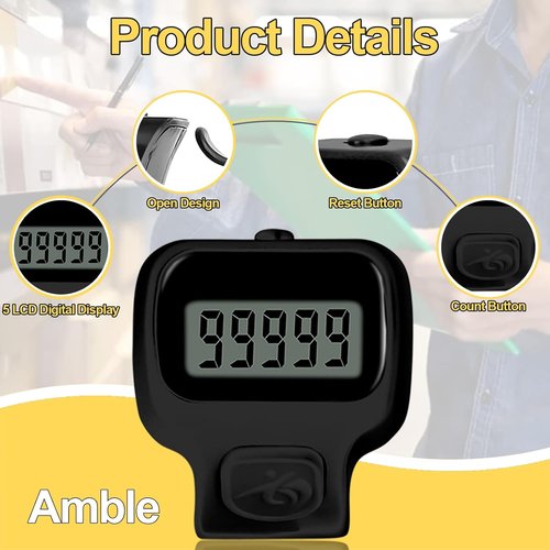 Amble Clicker Counter - 6 Pack Electronic Tally Counters for Knitting, Crochet, Golf & More