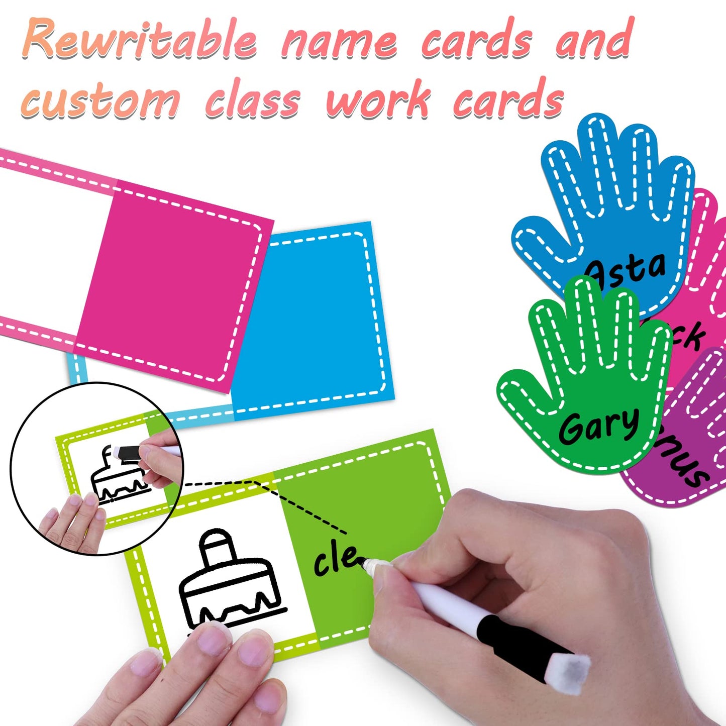 ABCxGOOD Helping Hands Pocket Chart,Classroom Jobs and Management Pocket Chart, Preschool Classroom Must Haves Supplies, Great for Classroom Homeschool. (Blue, 29"*20.5")