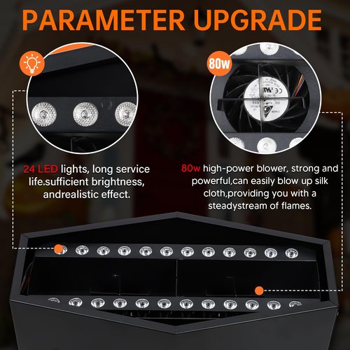 ZLPOWER 6ft Fake Fire Flame Light Campfire with 36 LED Light Flame Fire Light Machine Artificial Fake Fire Flames Atmosphere Effect Fake Fire for Nightclub, Campfire Party, Special Holiday