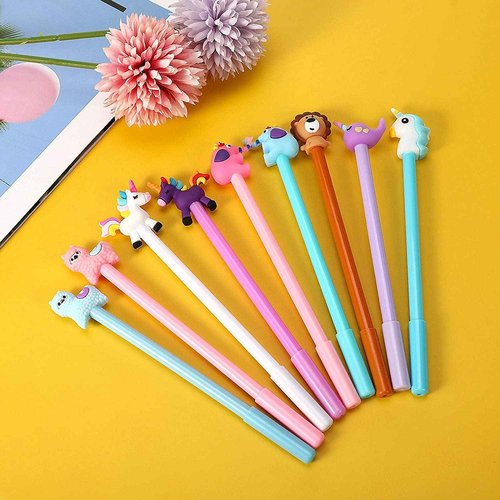 Zonon Cute Cartoon Gel Ink Pens Cartoon Fun Animal Writing Pens 0.5 mm Cool Assorted Novelty Kawaii Stationery for Students Gift School Office Home Supplies Present, 8 Styles(128 Pieces)