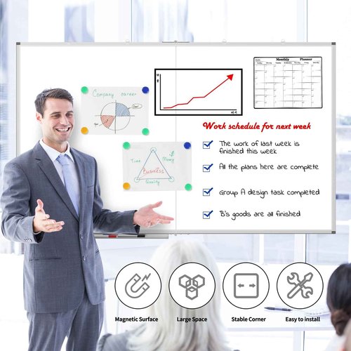 UIFER Large Whiteboard, 60 X 36 Inches Big Whiteboard for Wall, Dry Erase White Board for Office Home & School