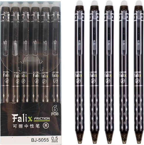 MOZXIRZ Erasable Gel Ink Retractable Pens - 0.5mm Fine Point, Smooth Black Ink for All Ages