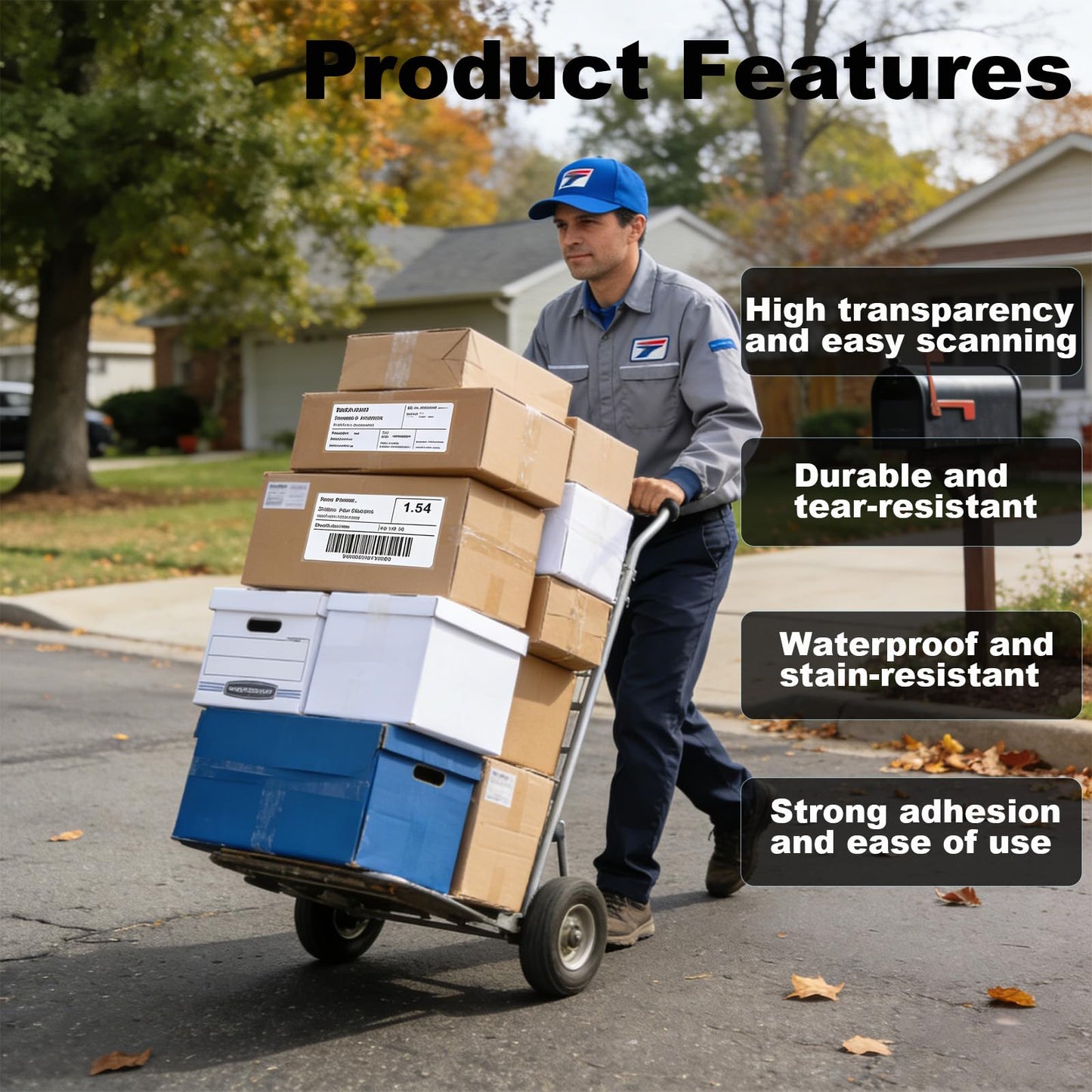Volokitx 110 Pcs 7.5"x 5.5" Shipping Label Sleeves, Adhesive Clear Packing Slip Pouches, Top Loading Packing List Envelopes for Shipping & Mailing, Barcode Protection