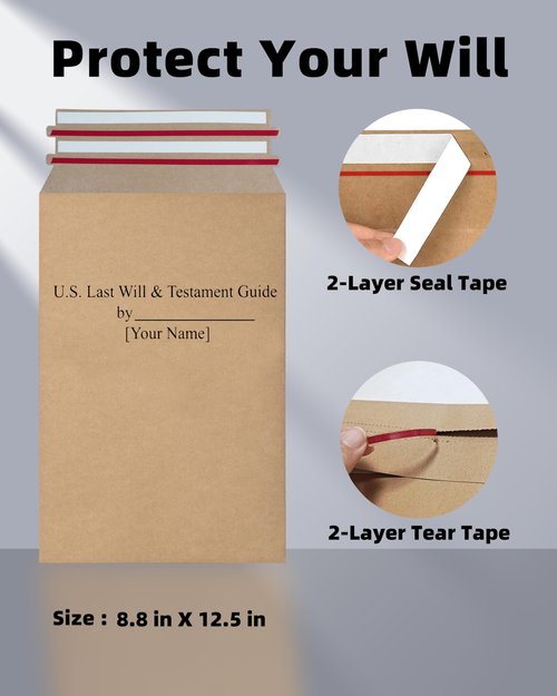 TillBio 2025 Last Will and Testament Kit (3-Pack) – DIY Estate Planning Forms, Lawyer-Prepared Templates with Instructions & Security Envelopes – Valid in All 50 States