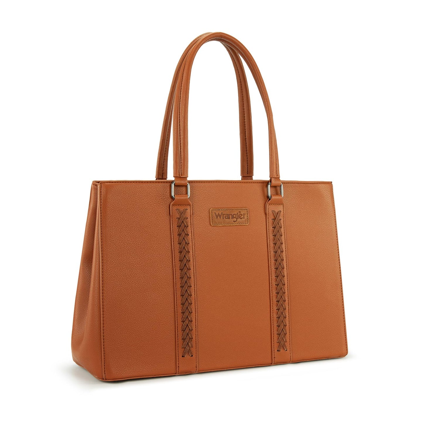Wrangler Laptop Tote Bag for Women 15.6 Inch Computer Bag for Work Large Double Compartment Purse and Handbag Brown WG387-81192BR