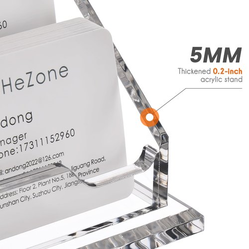 HeZone Acrylic Card Holder Clear Horizontal Business Card Organizer Stand for Desk 3 Slots 3 Tier Business Cards Stand for Women and Men,Office Desk Accessories,Organize 150 Cards-1 Pack(3 Slots-H)