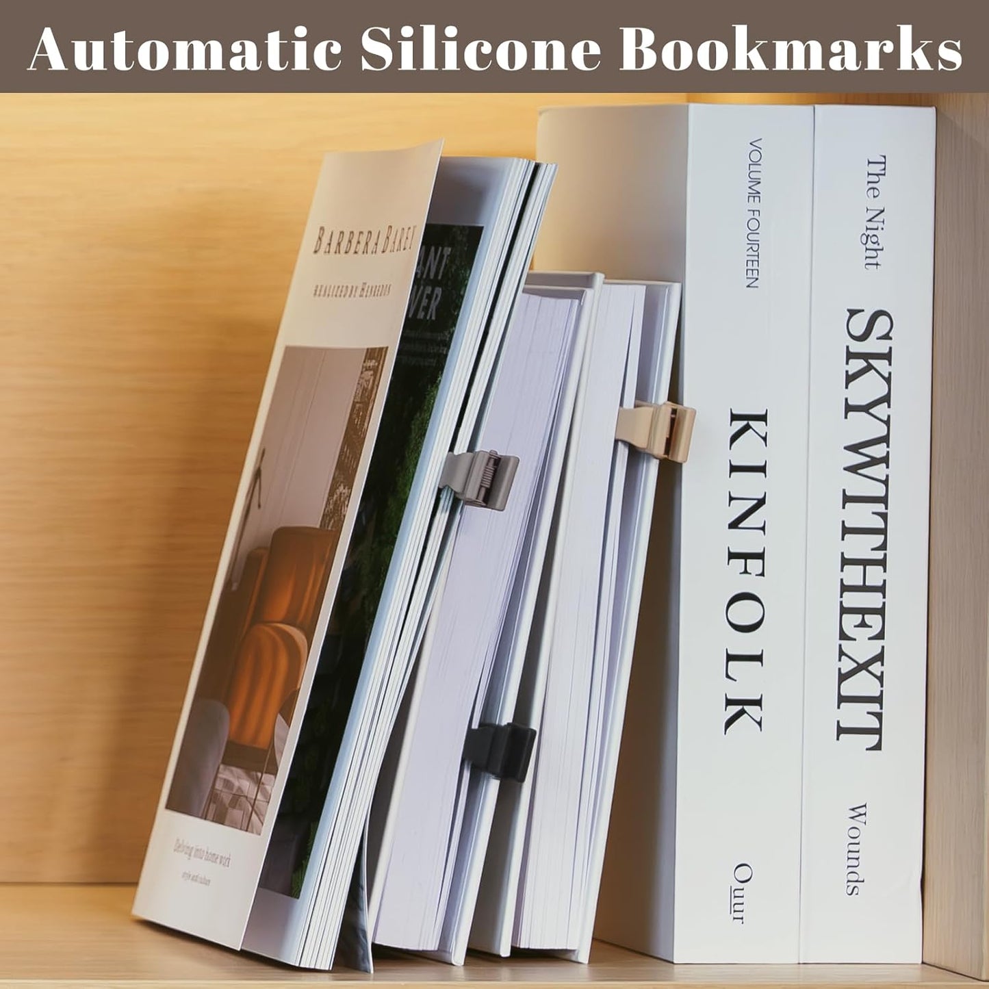 Skiennix Silicone Bookmarks - 3 Pack Automatic Page Holders | Perfect Gifts for Book Lovers & Teachers