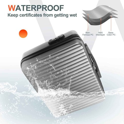 NPET Waterproof Document Box 12.5”×16”×5.5”Water-Resistant File Organizer Box with Lock and Flexible Handle 5-Layer Portable Travel Home Office Safe Storage bag for Files Cash Laptop Passport