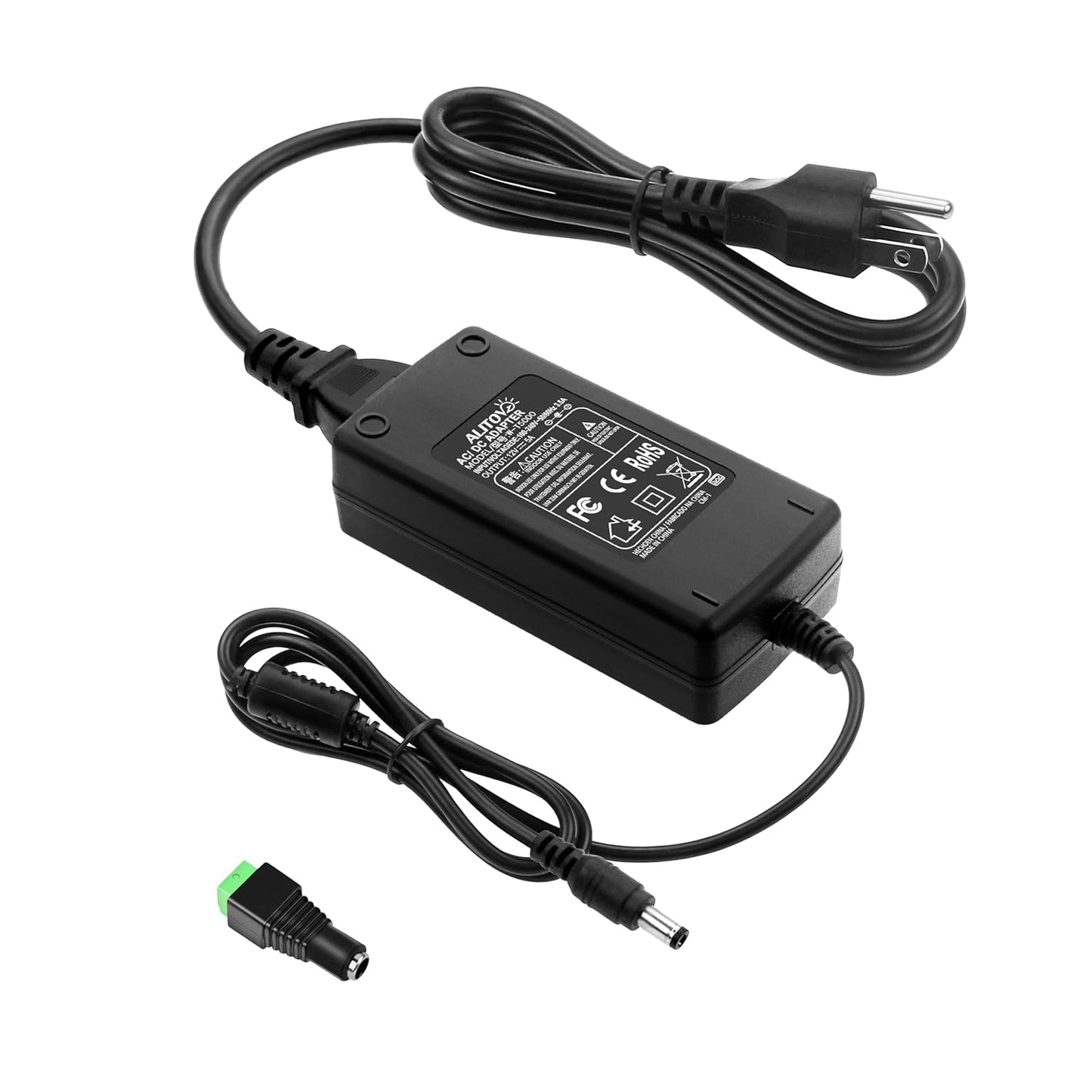 ALITOVE Power Supply Adapter - 12V 5A 60W Converter for 5050 & 3528 LED Strip Lights | AC 100-240V Input