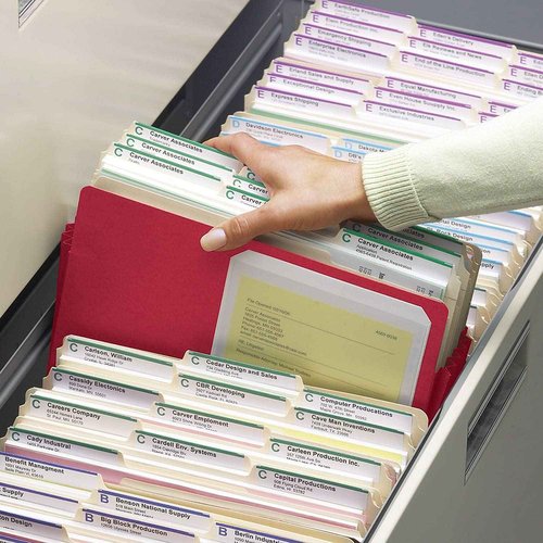 Smead File Pocket, Straight-Cut Tab, 3-1/2" Expansion, Letter Size, Red, 25 per Box (73231)