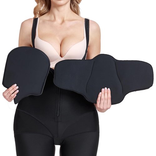 PAZ WEAN 2 Pieces Set Lipo foam Belly Ab Faja Abdominal and Back Compression Board Post Surgery Liposuction 360 Bbl Tummy Tuck Recovery