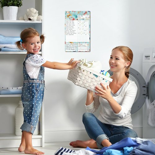 Clever Clean Dry Erase Chore Chart for Kids - Reusable Reward Board with 6 Markers | Video Game Design