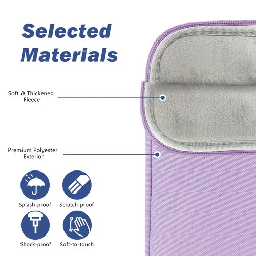 Dadanism 6-7 Inch Universal Padded Sleeve for 7" Colorsoft Signature Edition eReader 2024 and 6" eReader Book, Protective Sleeve Pouch Bag Carrying Case for Kobo E-Reader, Grey Purple