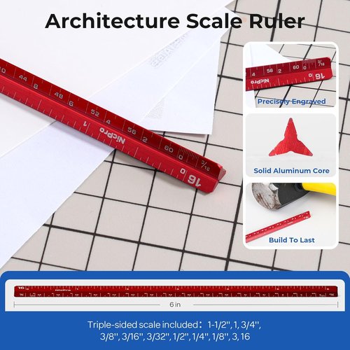 Nicpro 21PCS Professional Drafting Tools Set - Architect Compass, Protractor, Metal Pencils & Ruler