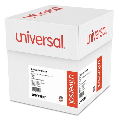 Universal Printout Paper, 1-Part, 20 lb Bond Weight, 9.5 x 11, White, 2,300/Carton