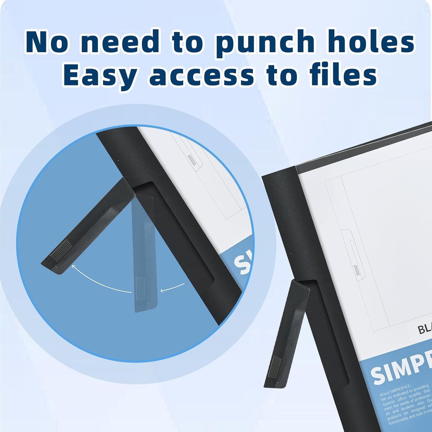 Swing Clip Report Covers - Professional Presentation Folders | Black, Clear Cover, 9 x 11.4 Inches, 3 Pack
