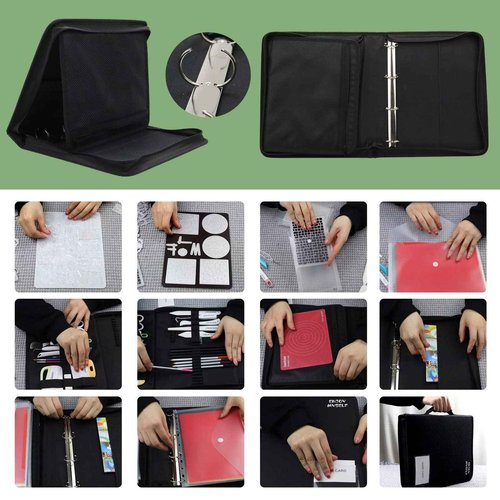 Enjoy Myself Stamp and Die Cut Storage Bag with Pockets,Rubber Magnetic Sheets and Clear Stamp Storage Panels