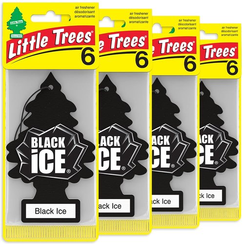 LITTLE TREES Car Air Freshener - Long Lasting Black Ice Scent for Auto & Home | 24 Pack