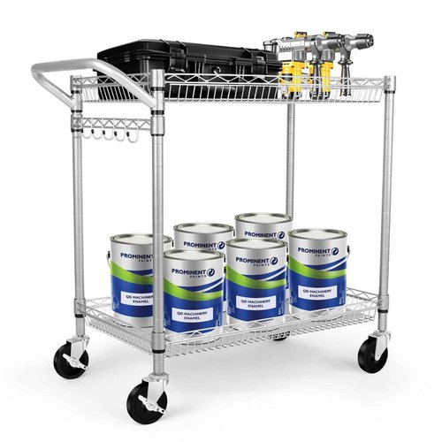 WDT Heavy Duty 2 Tier Rolling Cart, NSF Listed, 660Lbs Capacity, Commercial Grade Metal, 35.63"x18.1"x33.93"