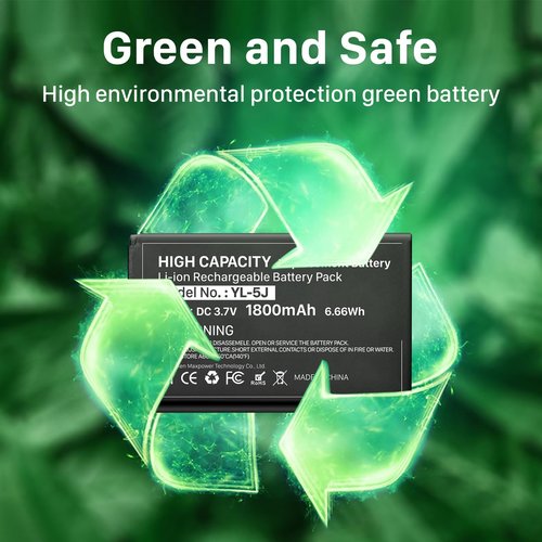 HUAENG 1800mAh YL-5J Battery Compatible with Yealink W56HB W59R W56h/p W59VR W76p W60P W77P W79P W56-BATT One Talk IP DECT 3.7V