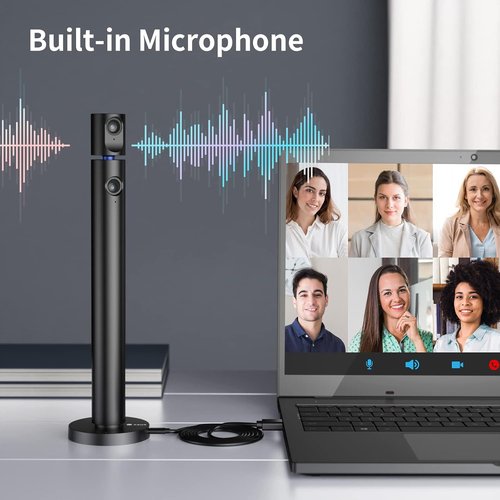 CZUR Halo Webcam - Professional 1080P USB Camera with Microphone | 90° View, Plug & Play, Windows/Mac Compatible