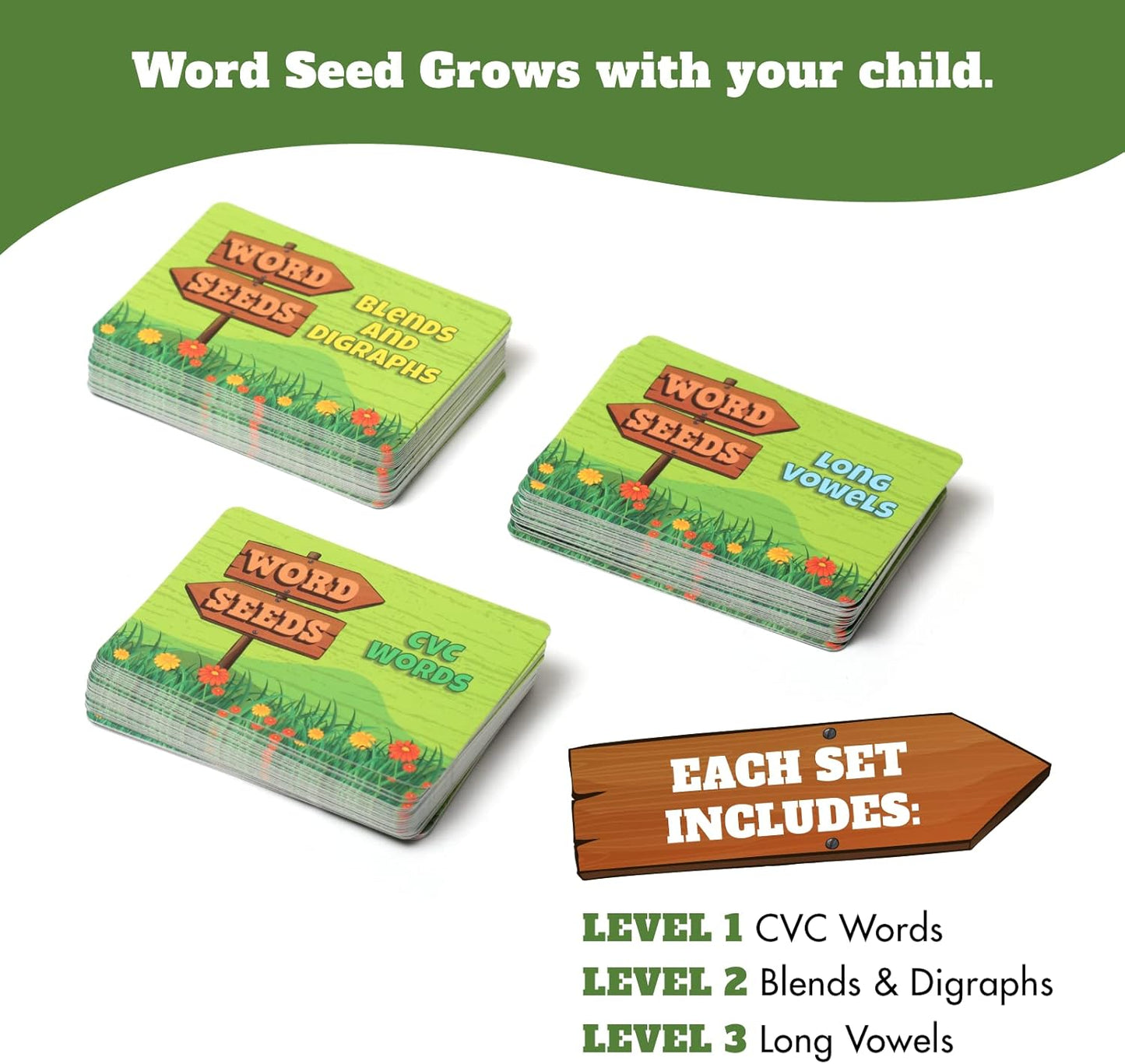 Word Seeds Phonics Game - Engaging Reading & Board Game for Kids Ages 4-8 | Learn CVC & Kindergarten Skills