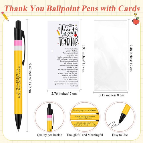 Daifunli 30 Pack Teacher Christmas Appreciation Gifts Bulk, Holiday Thank You Pens with Keychains Cards, Christmas Party Favors for School, Team, Coworkers, Employees