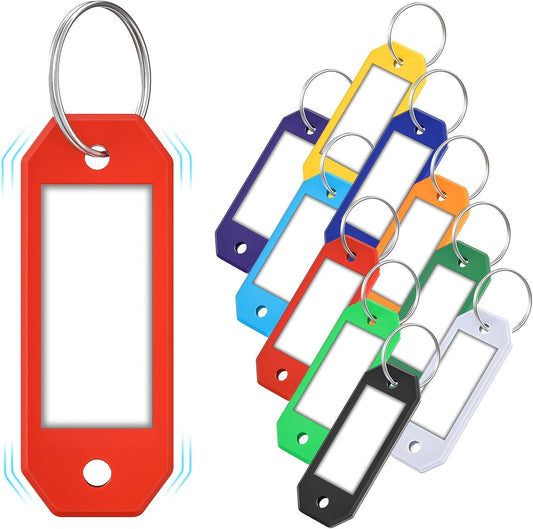 ttstar Hexagon Key Tags - 10 Pack Color-Coded Keychain Tags with Writable Label Window for Easy Organization