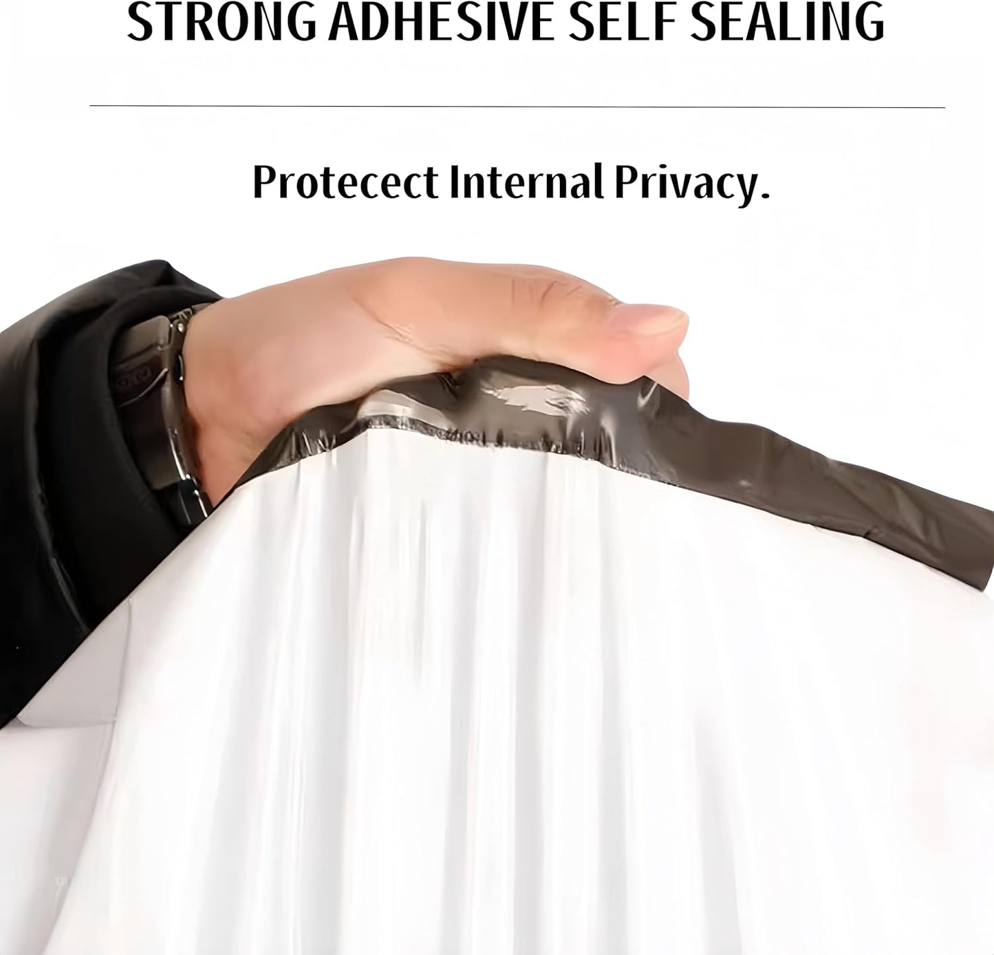 White Poly Mailers - Waterproof Self-Sealing Shipping Bags for Apparel | 9.8x11.8 Inches, 10 Pack