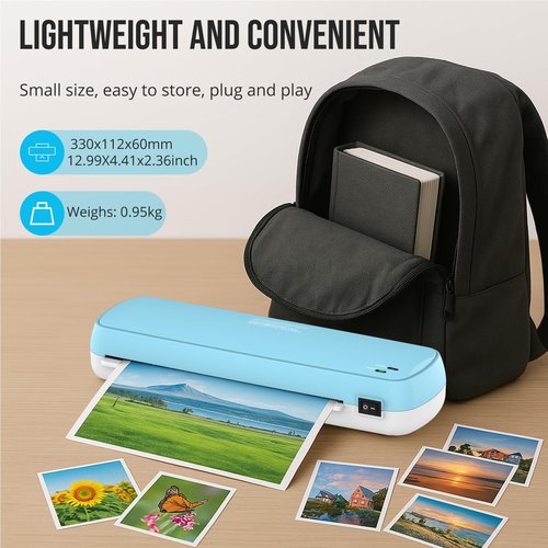 Suntiko 4-in-1 Laminator Machine with 10 Sheets - Fast Warm-Up for A4/A5/A6 Documents & Photos - Office, School, Home Use - Teacher Supplies & Organization Essentials (Color Preservation Technology)