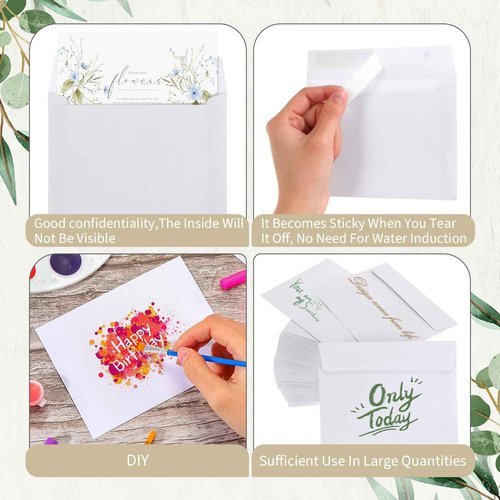Sayglossy 1200 Packs A2 Envelopes Bulk for Card Making Individually Sealing Postcard Blank Invitation A2 White Envelopes for 4 x 5 Inch Cards, Photos, Greeting Cards, Invitations