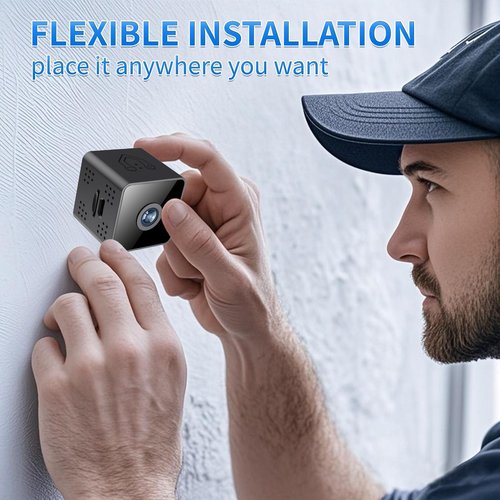 Mini Wireless Camera Home Security cámaras Indoor/Outdoor Cam 1080P HD Small Smart WiFi House Cameras Micro House Nanny Cams Battery-Powered with Clear Night Vision and Motion Detection Baby Monitor