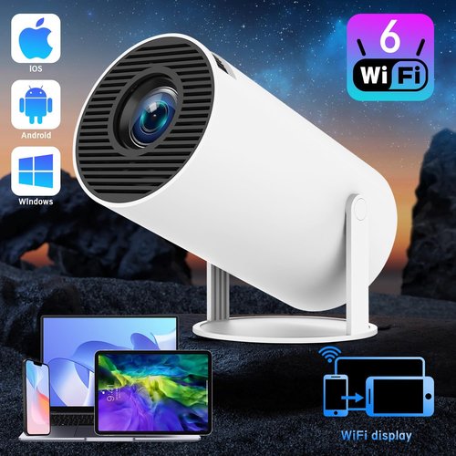 HY300PRO Mini Portable Projector - 4K 1080P Support, WiFi & Bluetooth, Android 11, 160 ANSI, 180° Keystone