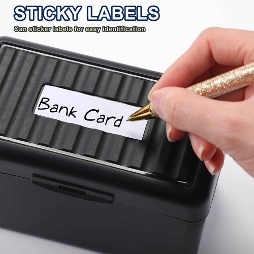 Fuutreo 12 Pack 3x5 Organizer Index Card Box Flash Note Index Card Holder Case for Recipes Addresses(Black)
