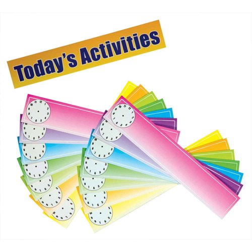 Pacon Dry Erase Pocket Chart, Daily Activities, Purple, 13" x 34", 1 Chart