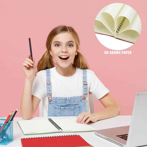 Honoson 32 Pcs A5 Spiral Notebooks Bulk Small 6x8 Inch Lined Spiral Notebook Pastel College Ruled Journal 100 Pages, 50 Sheets for Back to School Work Notetaking for Women Men Student (Multicolor)