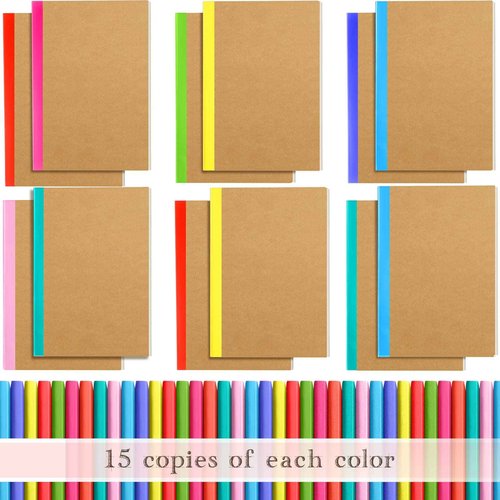 150 Pack A5 Kraft Notebooks 60 Pages Soft Cover Composition Notebooks Bulk Ruled Lined Travel Journals for Travelers, Students, Classroom, Home, Office, School Supplies, 5.8 x 8.3 Inch (Colorful)