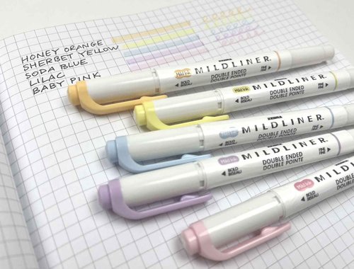 Zebra Pen Mildliner Double Ended Highlighter Set, Chisel and Bullet Point Tips & Neutral Palette Set, Includes 8 Mildliner Highlighters and 2 ClickArt Markers, Assorted