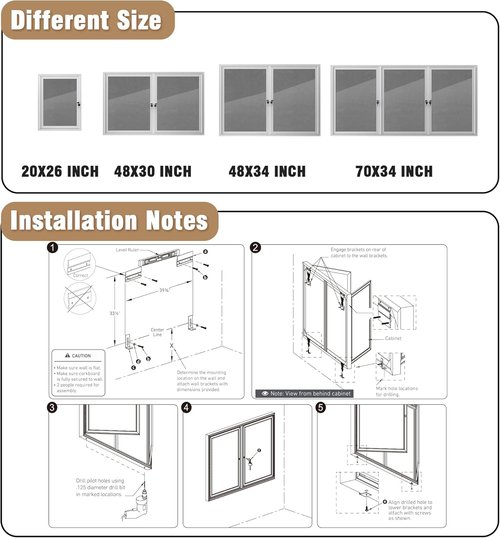 Mifuro Outdoor Lockable Bulletin Board - 48"x34" Weather-Resistant Aluminum Noticeboard | Silver Frame with Grey Felt