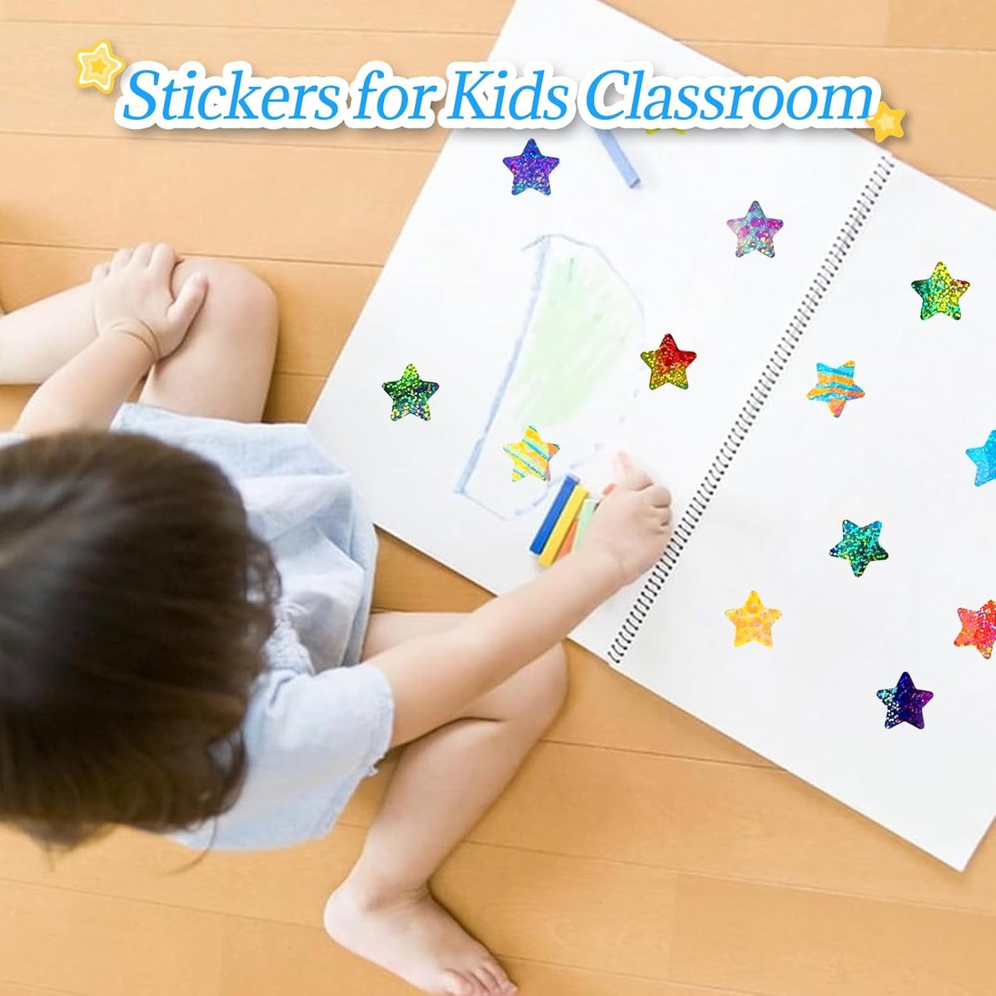 Skiennix Star Stickers - 1000 Pcs Holographic Foil Stars for Kids | 1 Inch | Perfect for Rewards & Charts