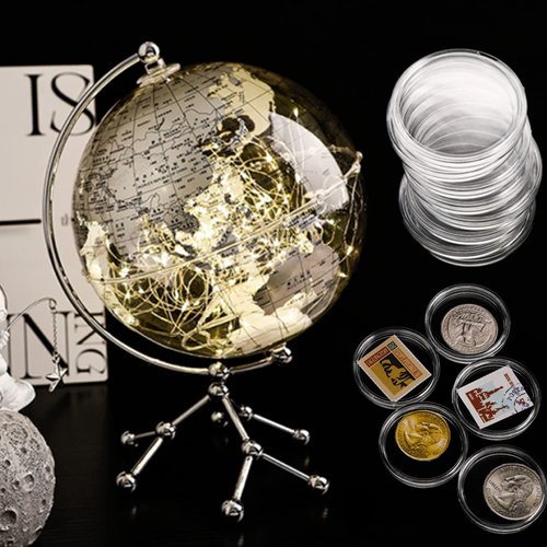 ZOOFOX 120 Pieces Coin Capsules Holder, 40 mm Silver Dollar Coin Case Container with Storage Organizer Box for Coin Collection Supplies
