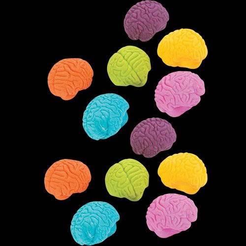 48-Pack Brain Erasers – Halloween Party Favors, Classroom Prizes & Gifts