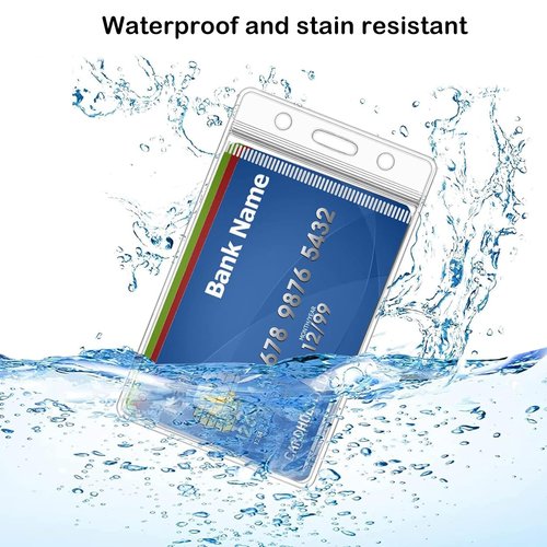 100 Pcs Name Badge Holders ID Card Clear Plastic Sleeve Vertical Holders (100 Pcs Vertical Holders)