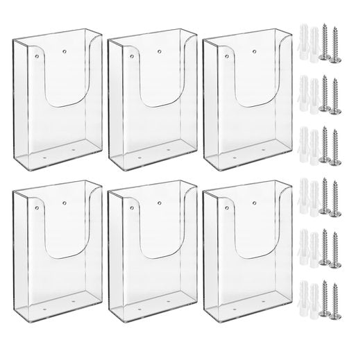 zavekia Brochure Holder, 4 x 6 Inches Brochure Holder Wall Mount Literature Holder Clear Flyer Holder Wall Mounted (6 pack)