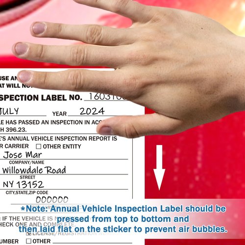 PUNCHMAN 30Pack DOT Annual Vehicle Inspection Forms and Label,30-Pk 3-Ply Annual Vehicle Inspection Report with Carbon Copies with Hardboard,30-Pk 2-Ply FMCSA Annual Inspection Adhesive Vinyl Sticker
