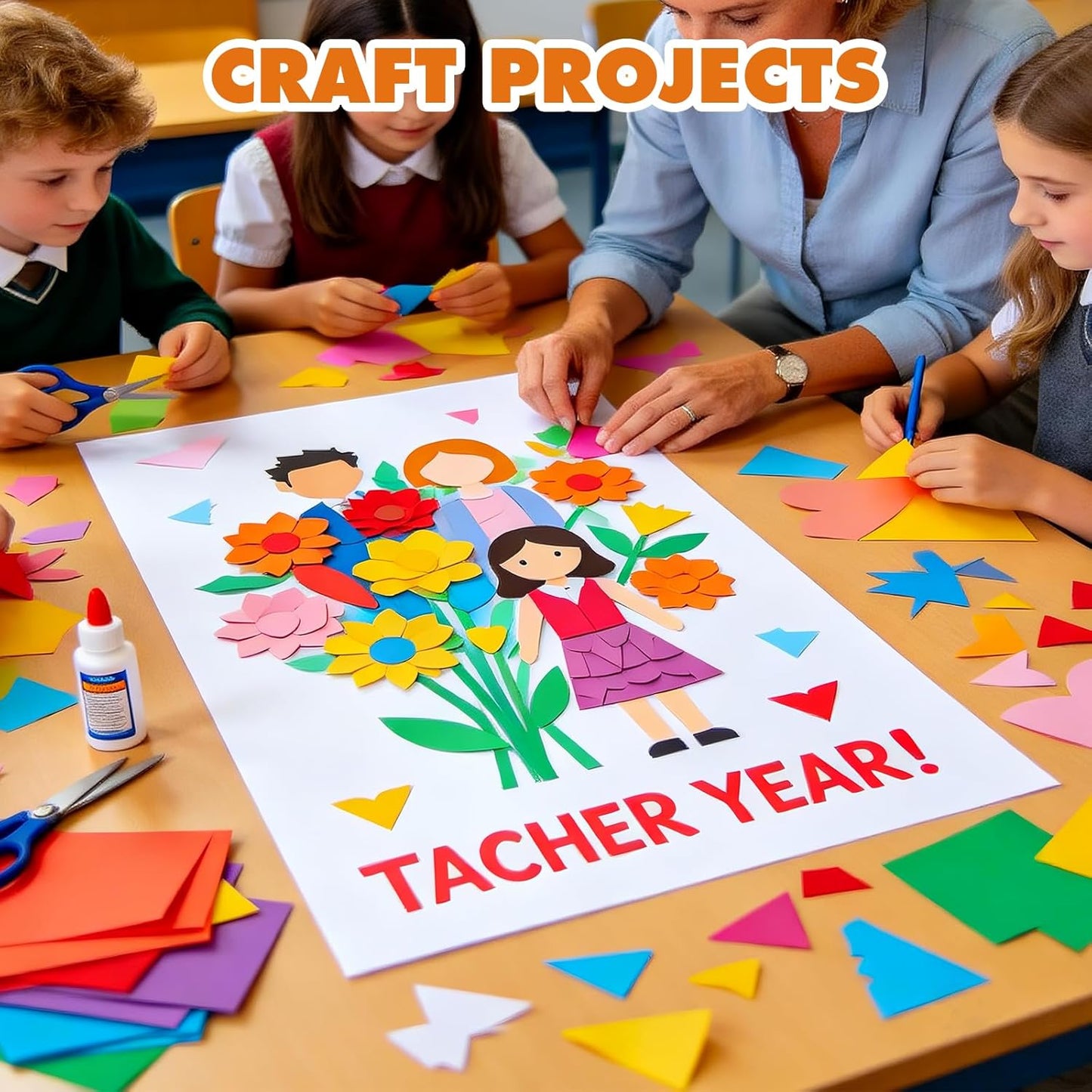 TUXIYA 50 Pack White Poster Board - 22" x 28" Heavyweight Blank Paper for Arts & Crafts Projects
